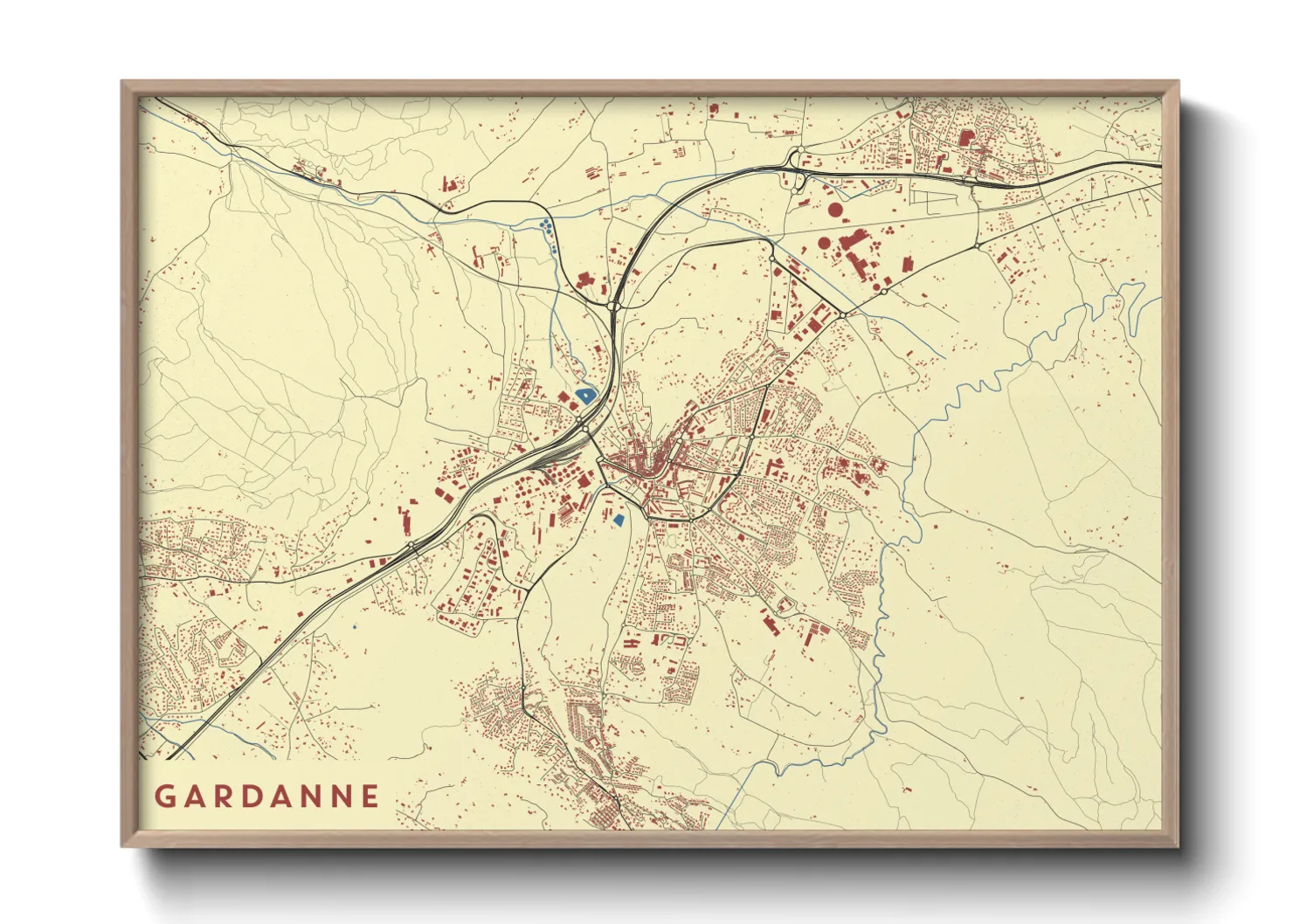 Une affiche de carte sur Gardanne
