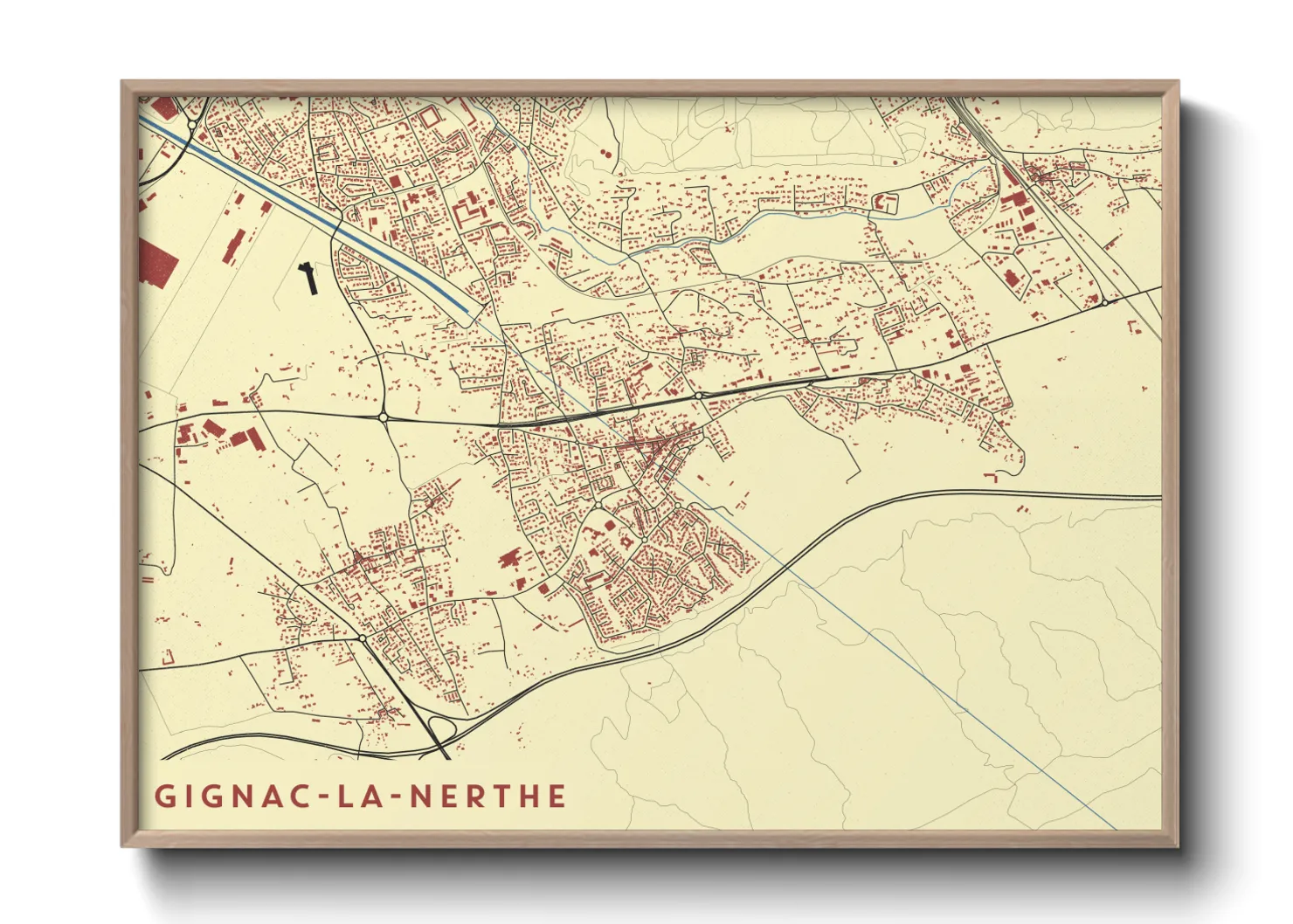 Une affiche de carte sur Gignac-la-Nerthe