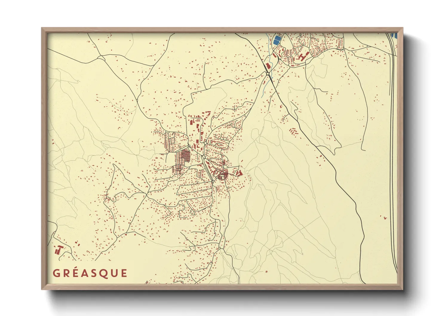 Une affiche de carte sur Gréasque