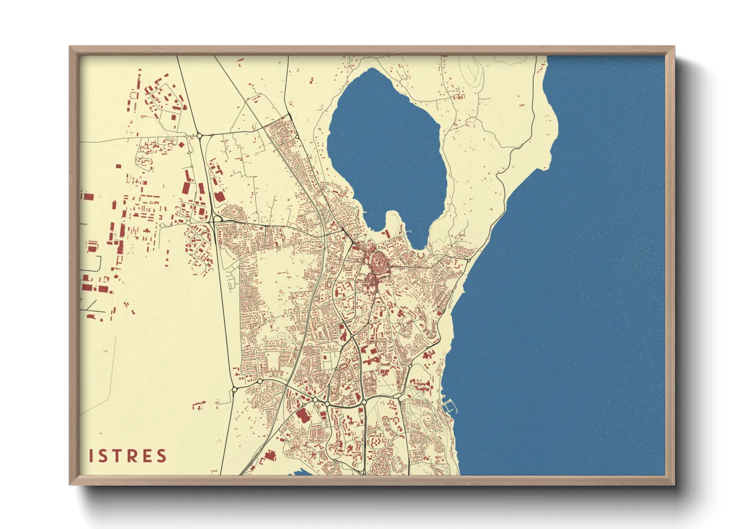 Une affiche de carte sur Istres