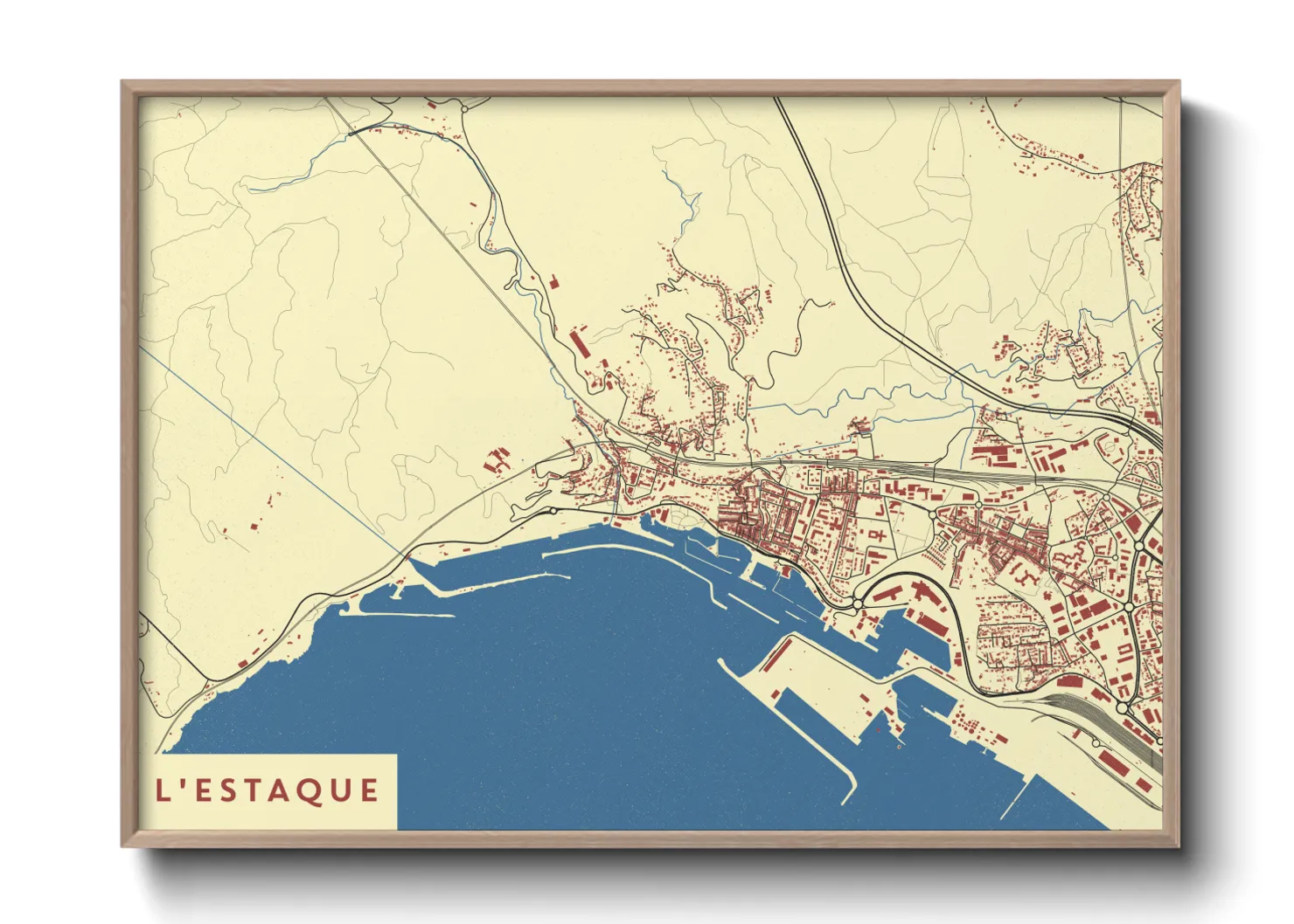 Une affiche de carte sur L'Estaque