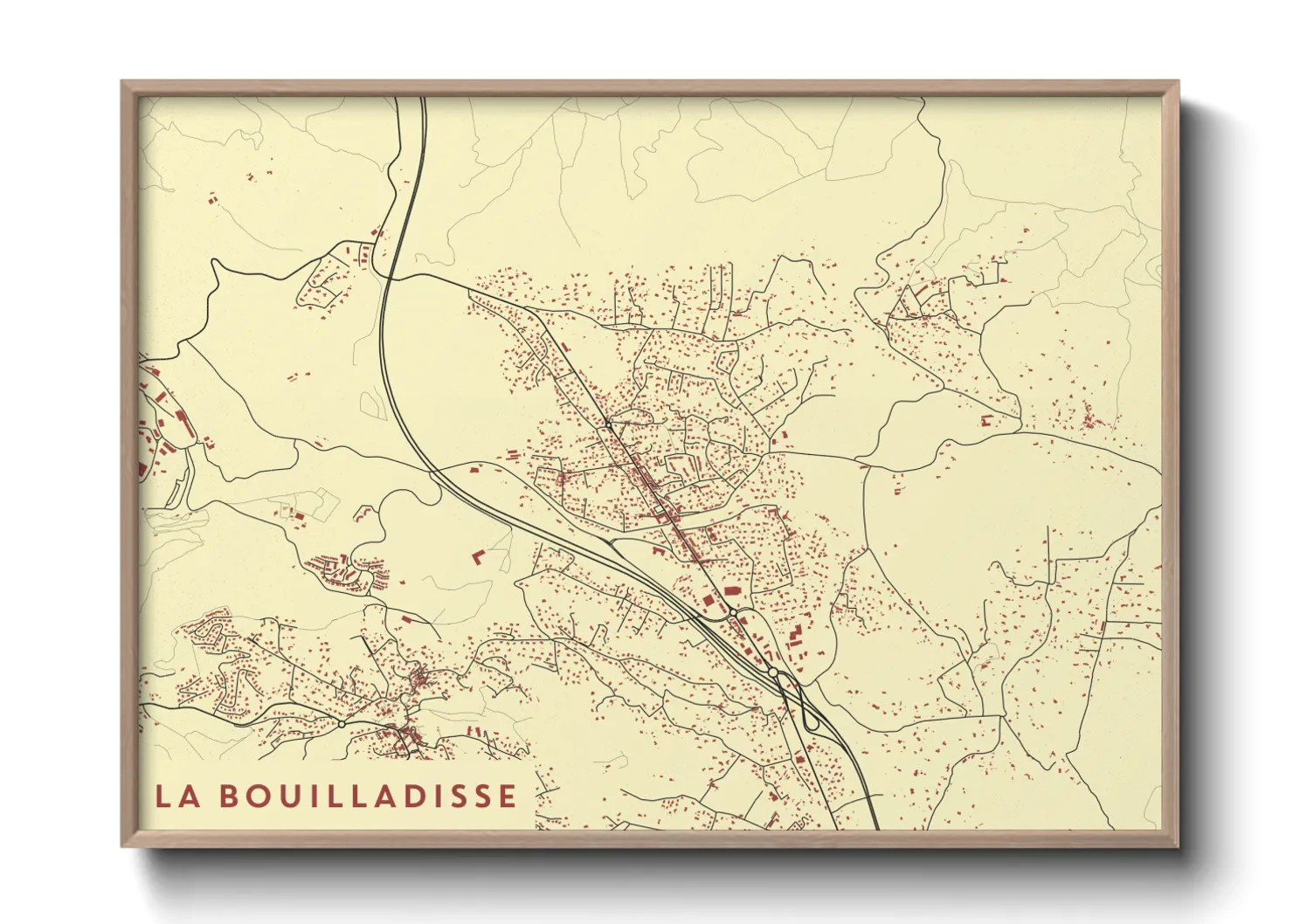 Une affiche de carte sur La Bouilladisse
