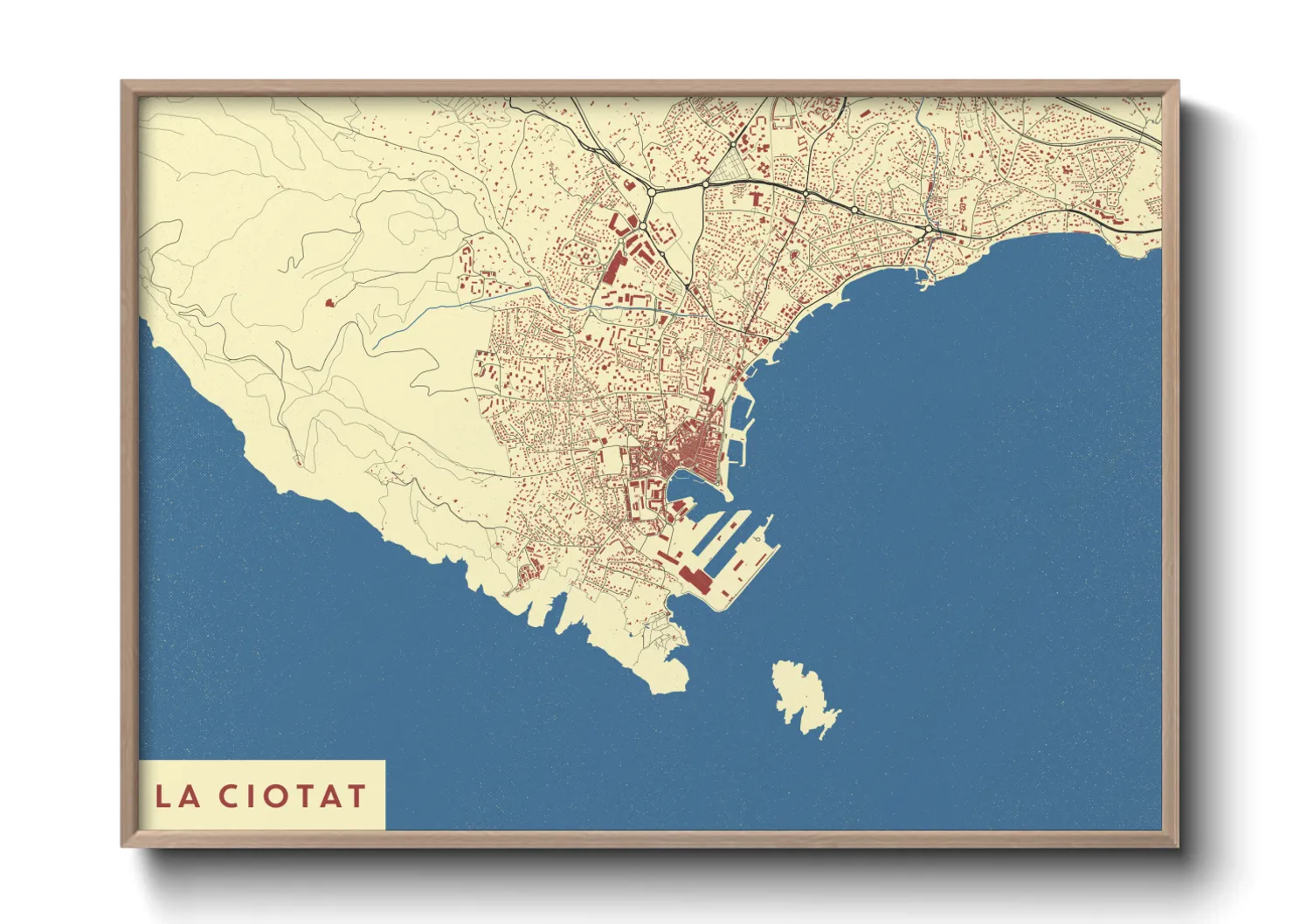 Une affiche de carte sur La Ciotat