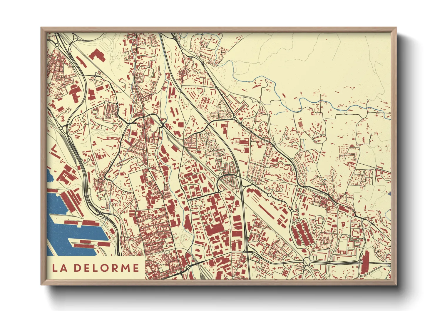 Une affiche de carte sur La Delorme