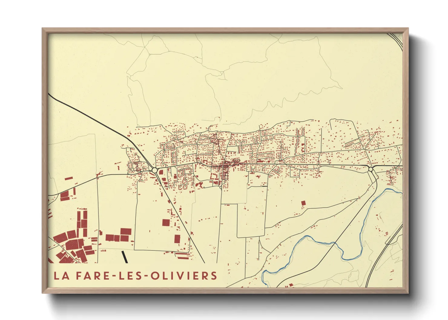 Une affiche de carte sur La Fare-les-Oliviers
