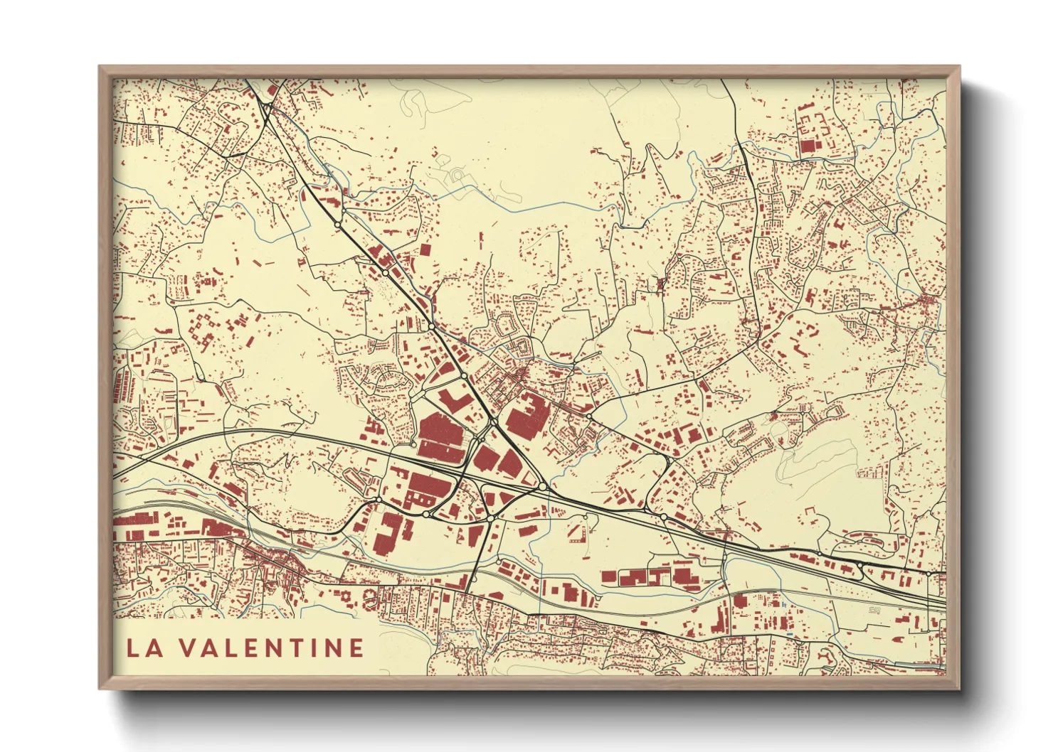 Une affiche de carte sur La Valentine