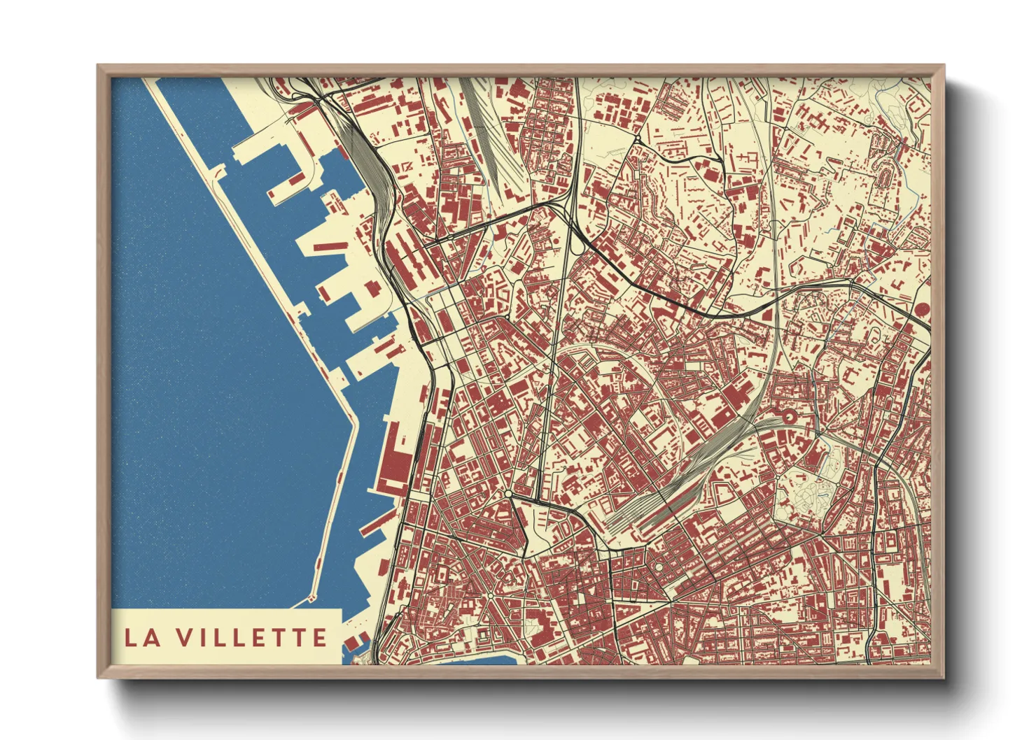 Une affiche de carte sur La Villette