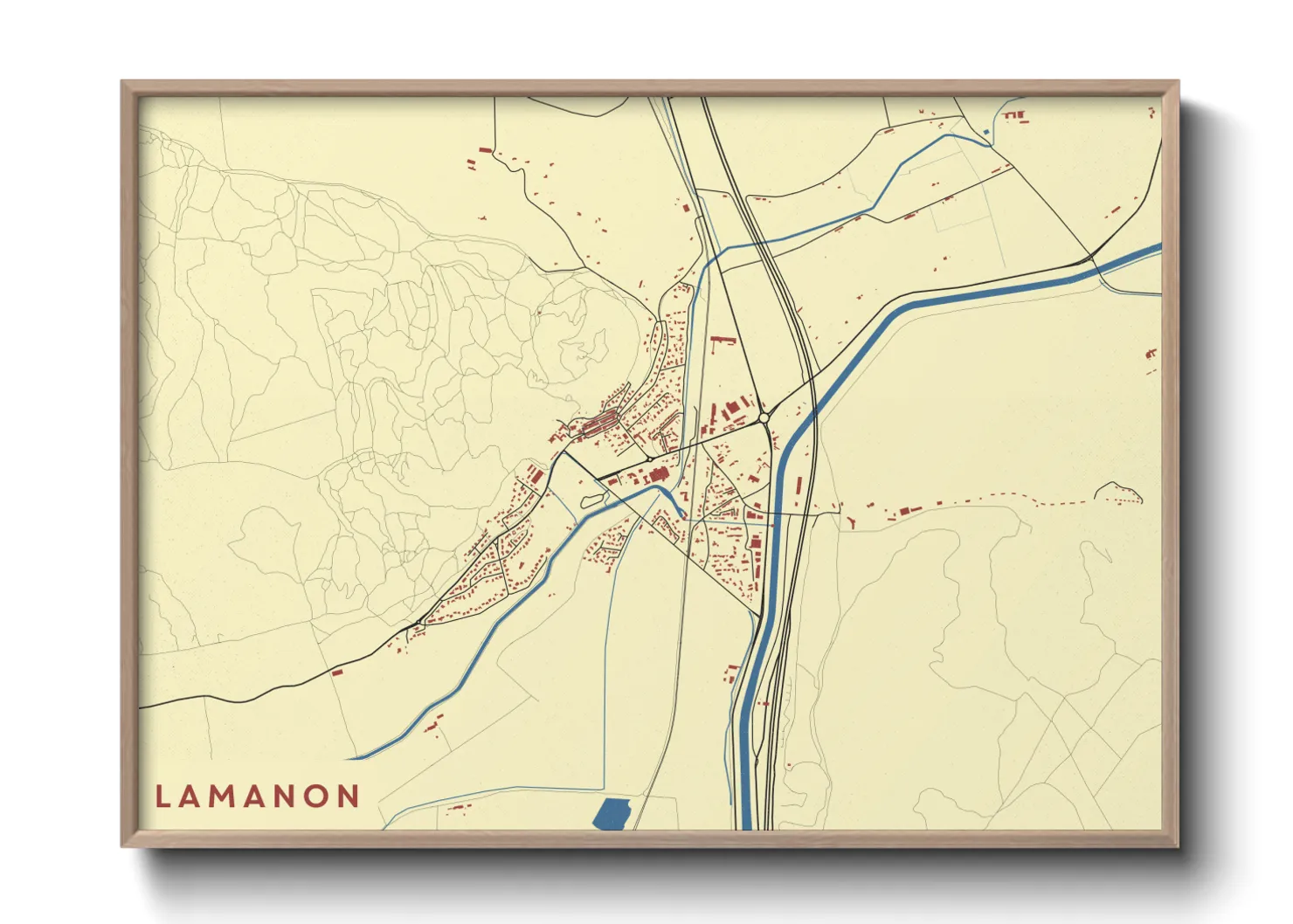 Une affiche de carte sur Lamanon