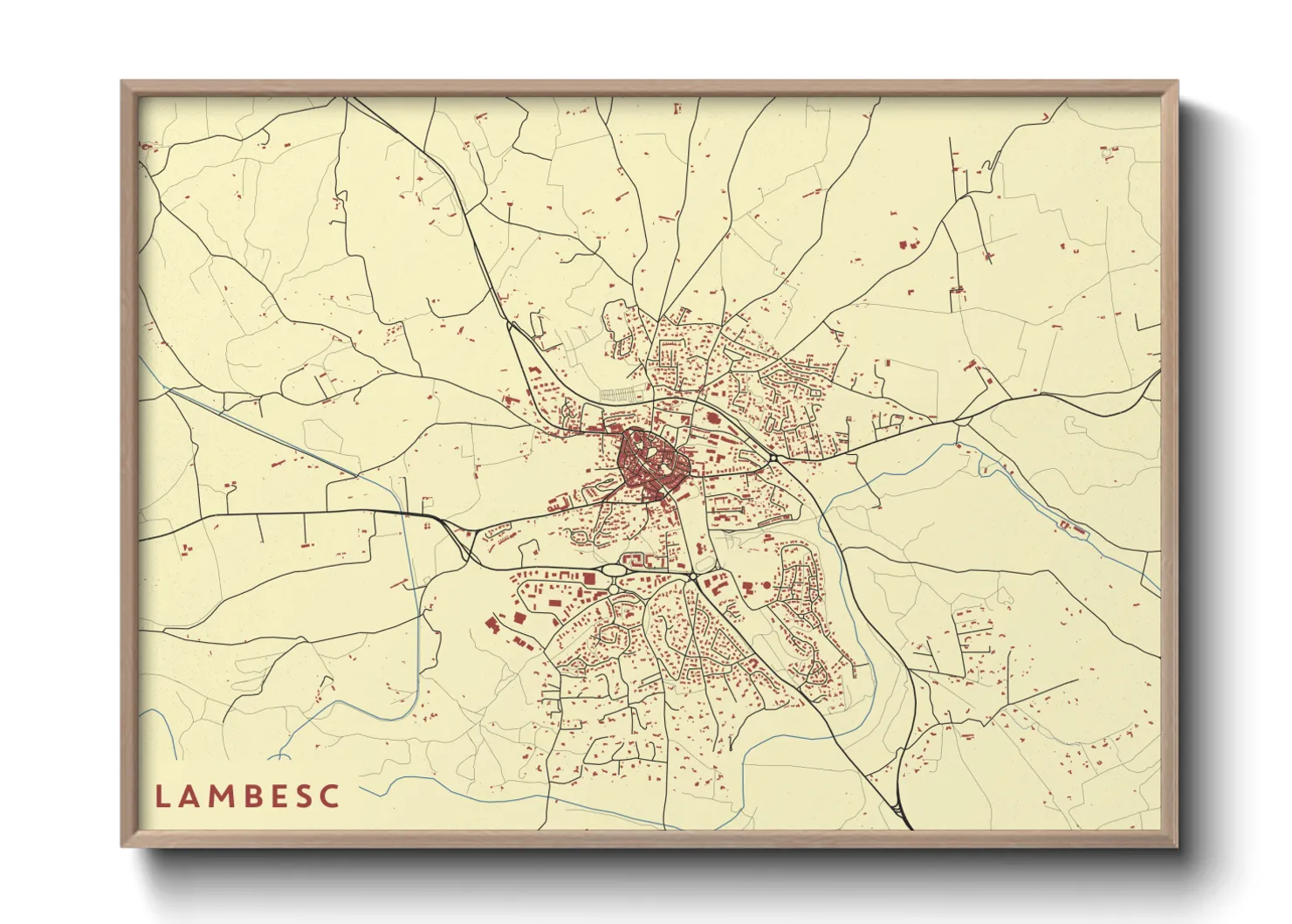 Une affiche de carte sur Lambesc