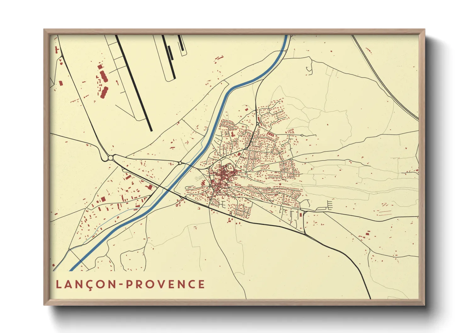 Une affiche de carte sur Lançon-Provence