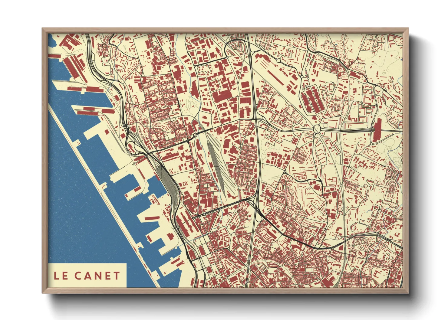 Une affiche de carte sur Le Canet