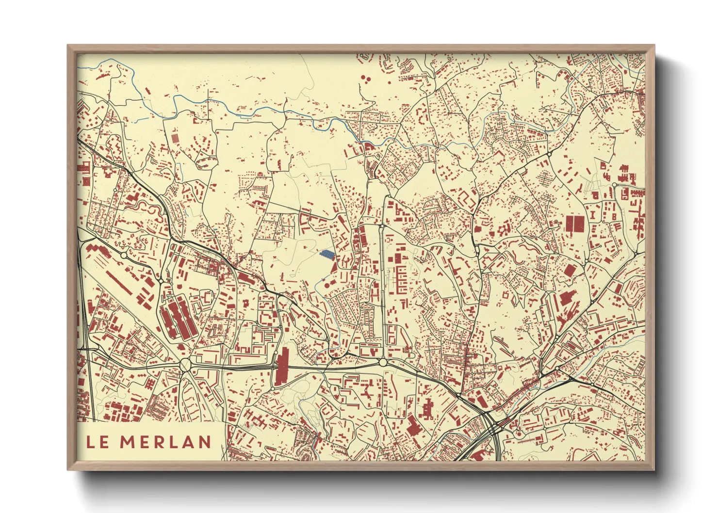 Une affiche de carte sur Le Merlan