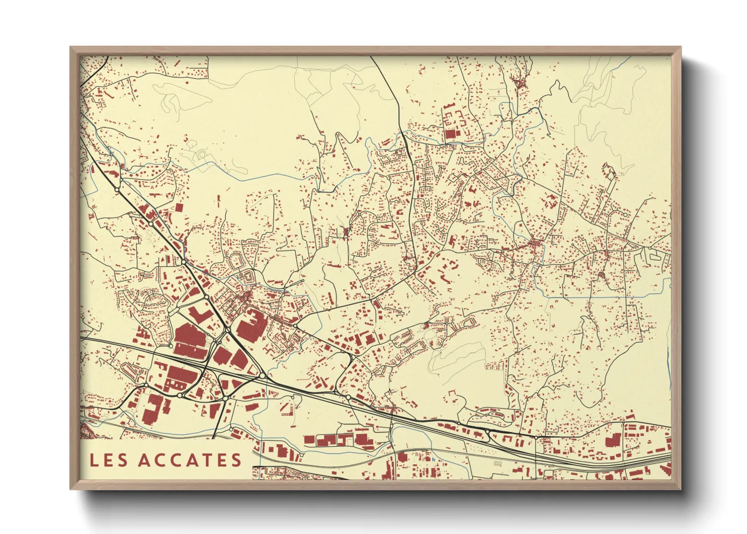Une affiche de carte sur Les Accates