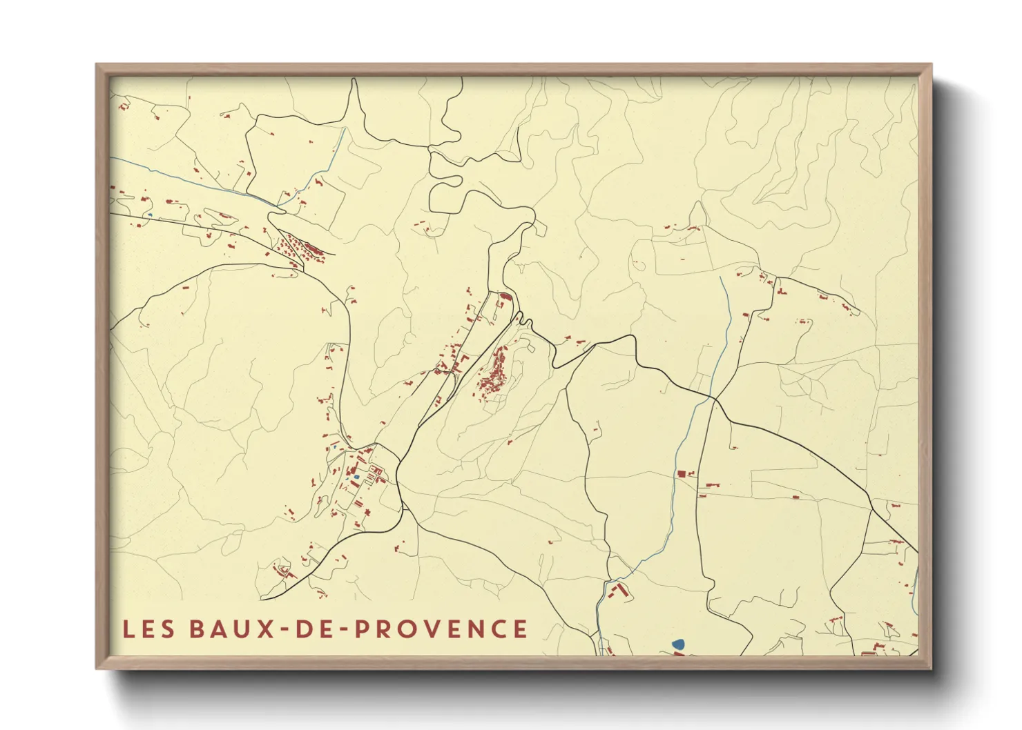Une affiche de carte sur Les Baux-de-Provence