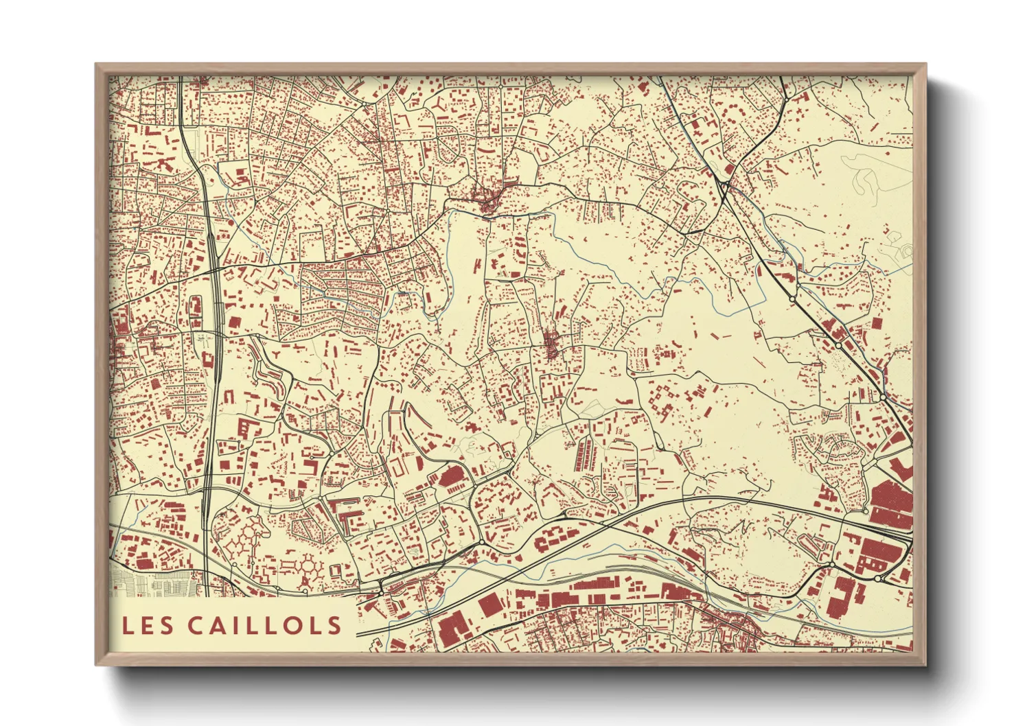 Une affiche de carte sur Les Caillols