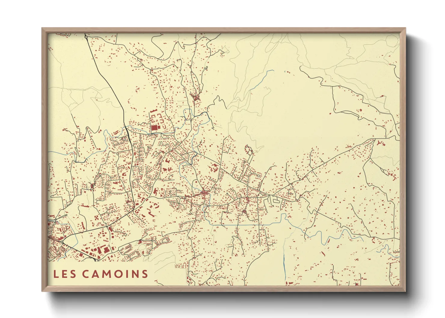 Une affiche de carte sur Les Camoins