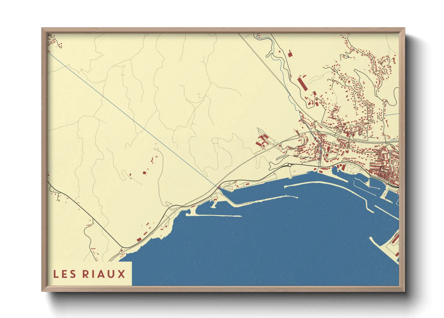 Une affiche de carte sur Les Riaux