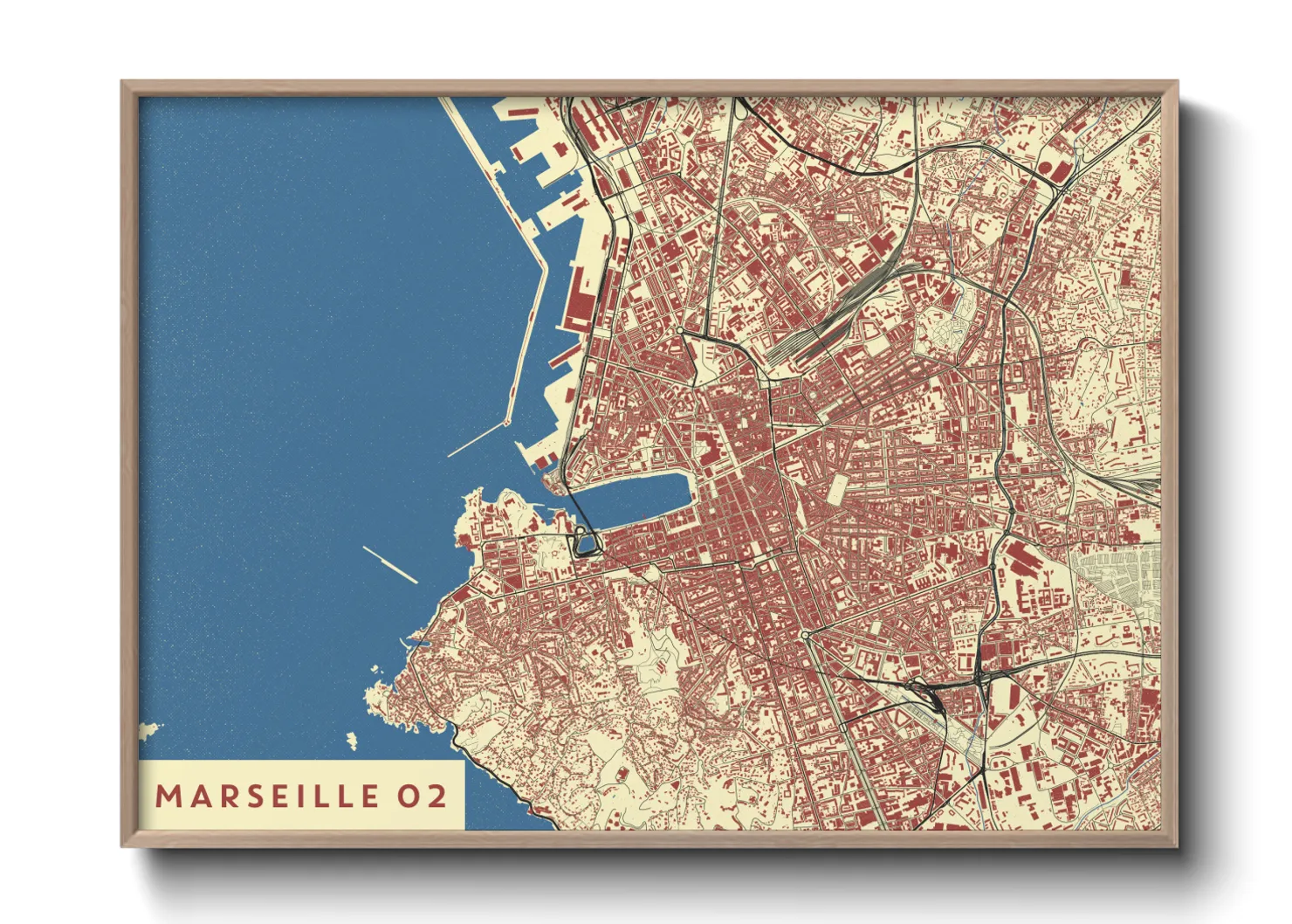 Une affiche de carte sur Marseille 02
