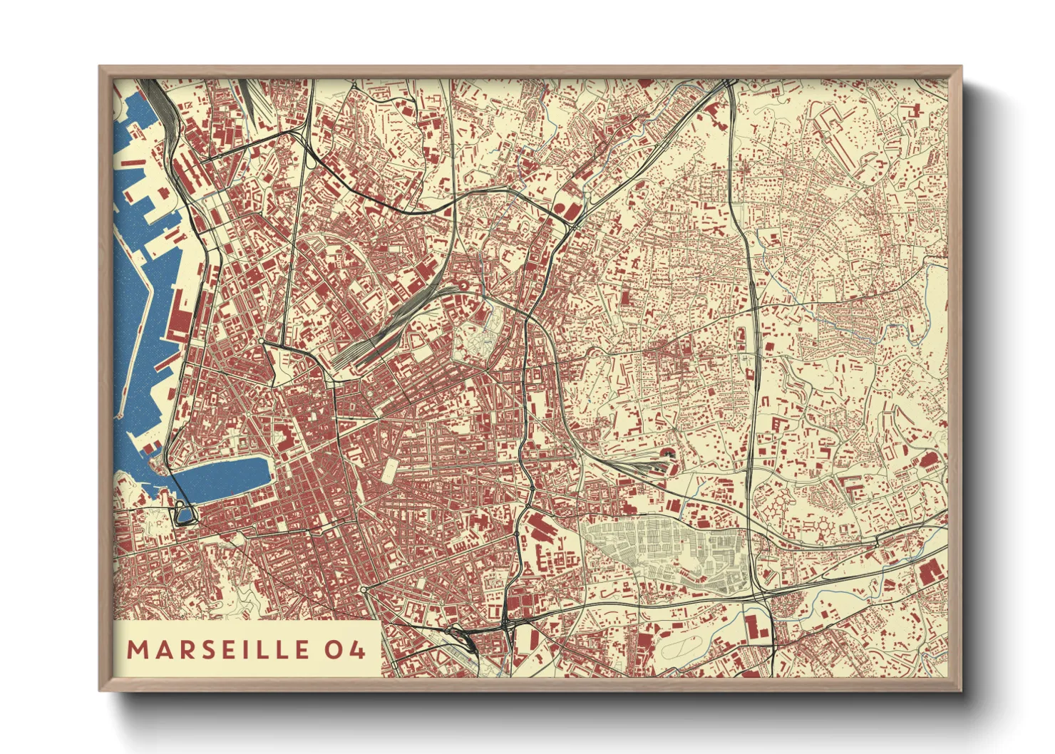 Une affiche de carte sur Marseille 04