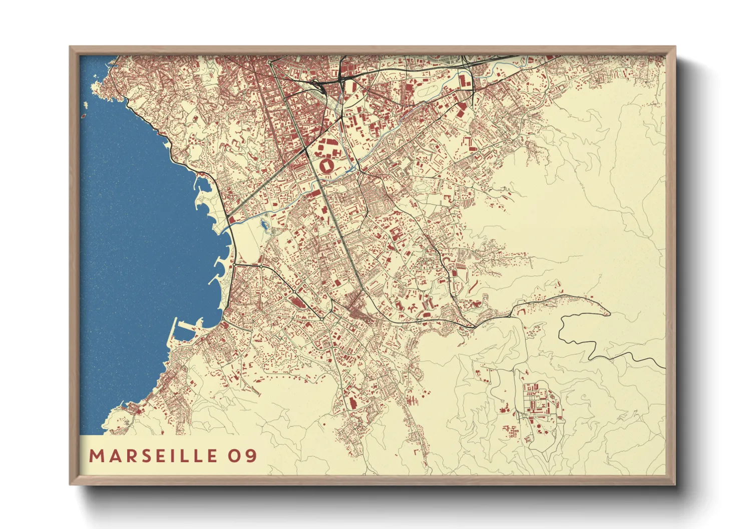Une affiche de carte sur Marseille 09