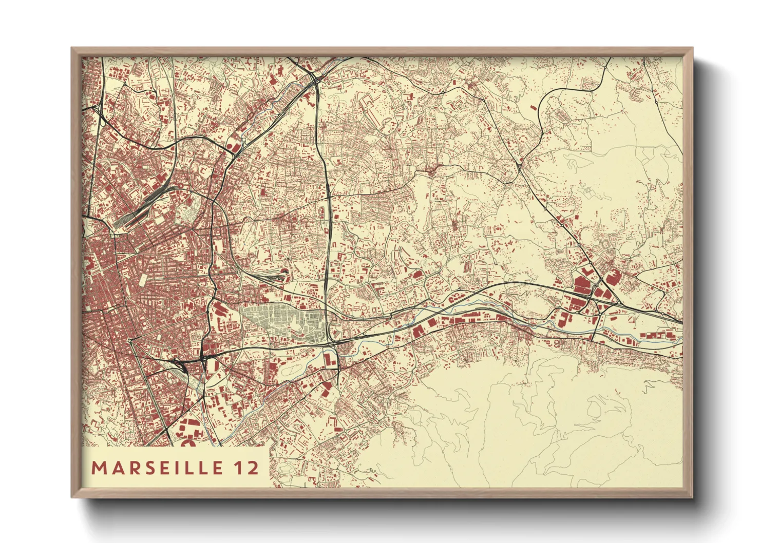 Une affiche de carte sur Marseille 12
