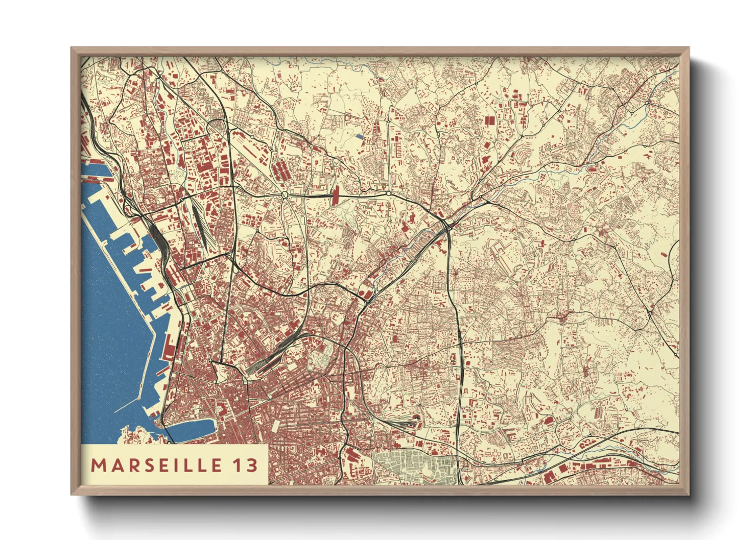 Une affiche de carte sur Marseille 13