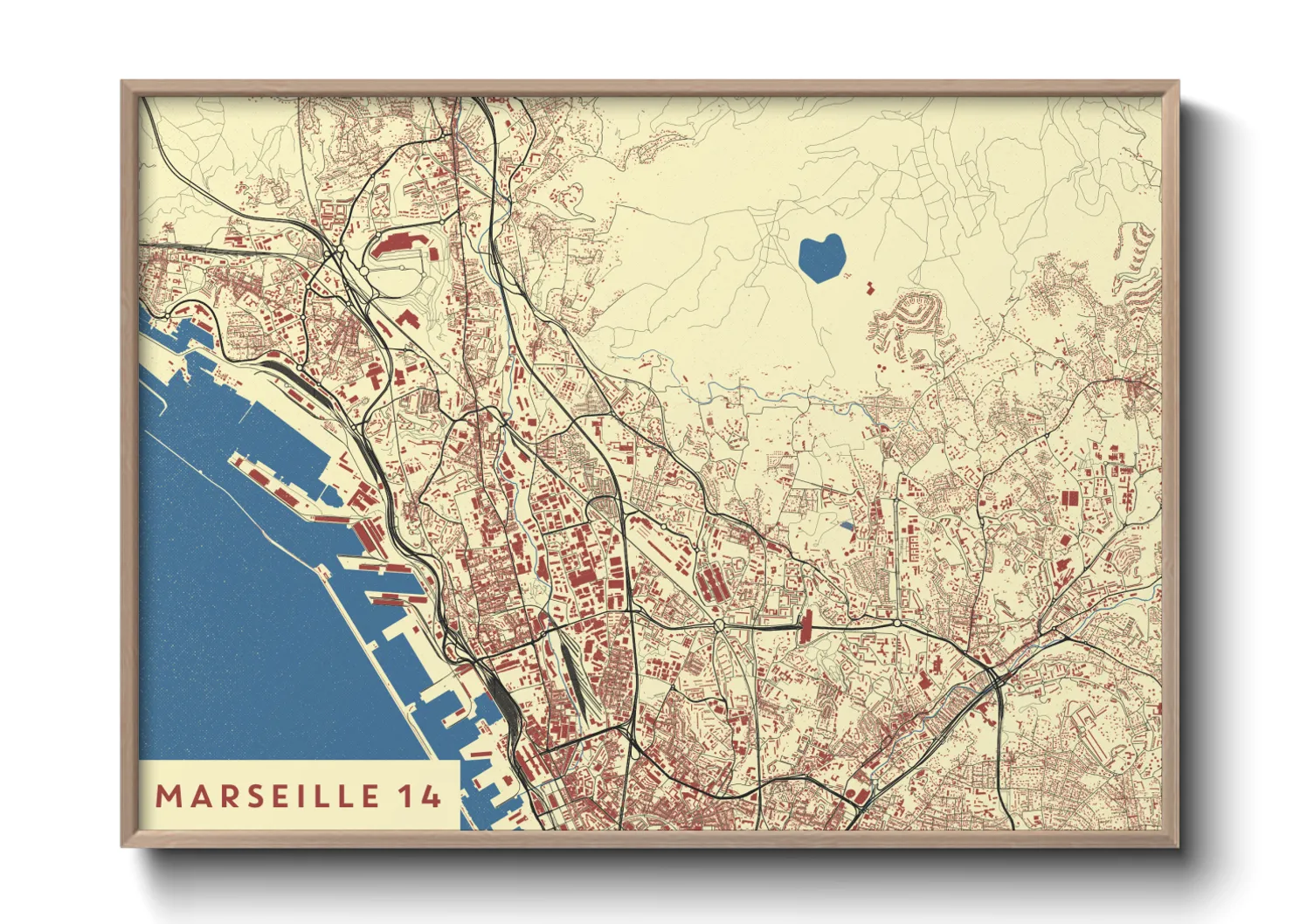 Une affiche de carte sur Marseille 14