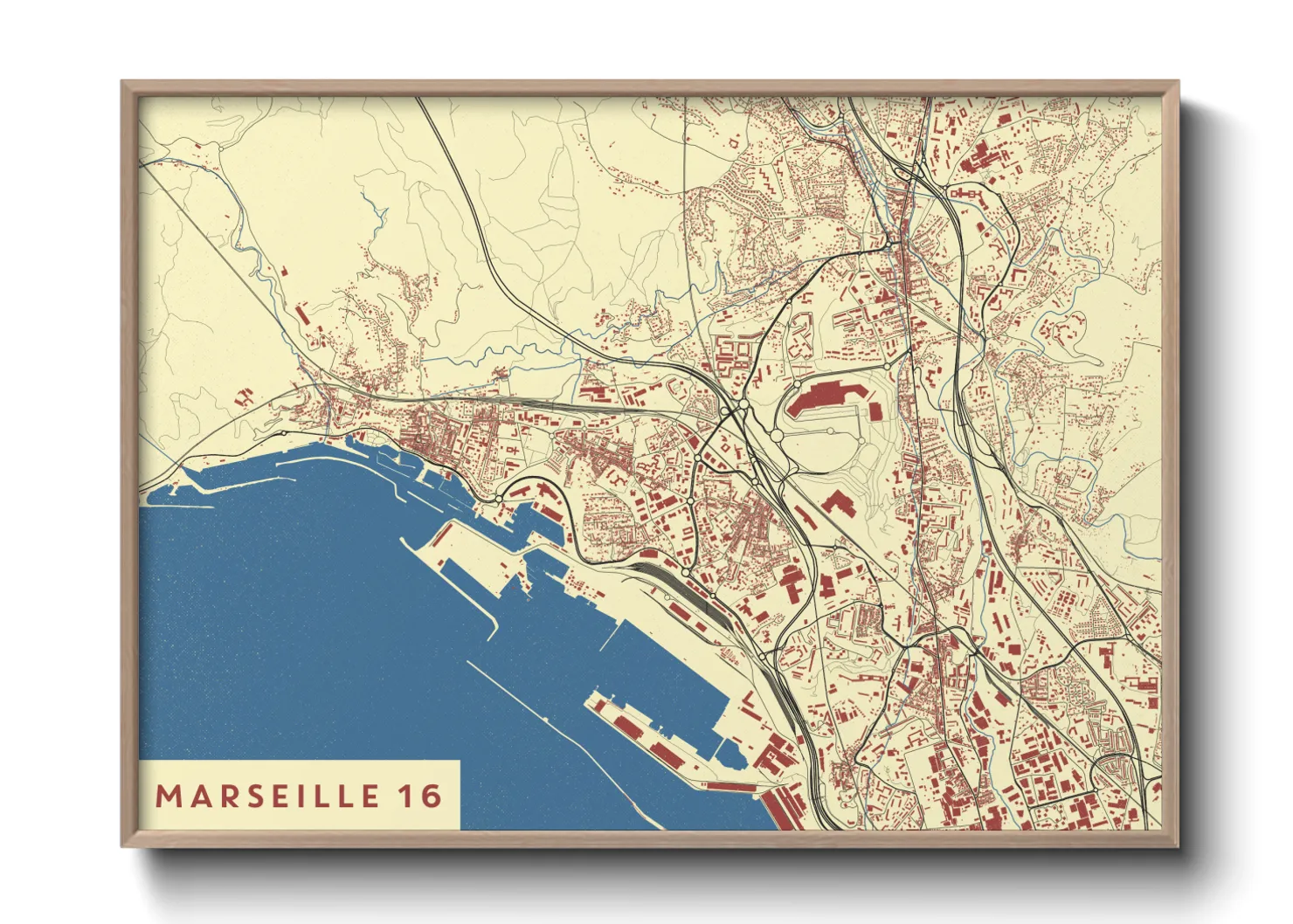Une affiche de carte sur Marseille 16