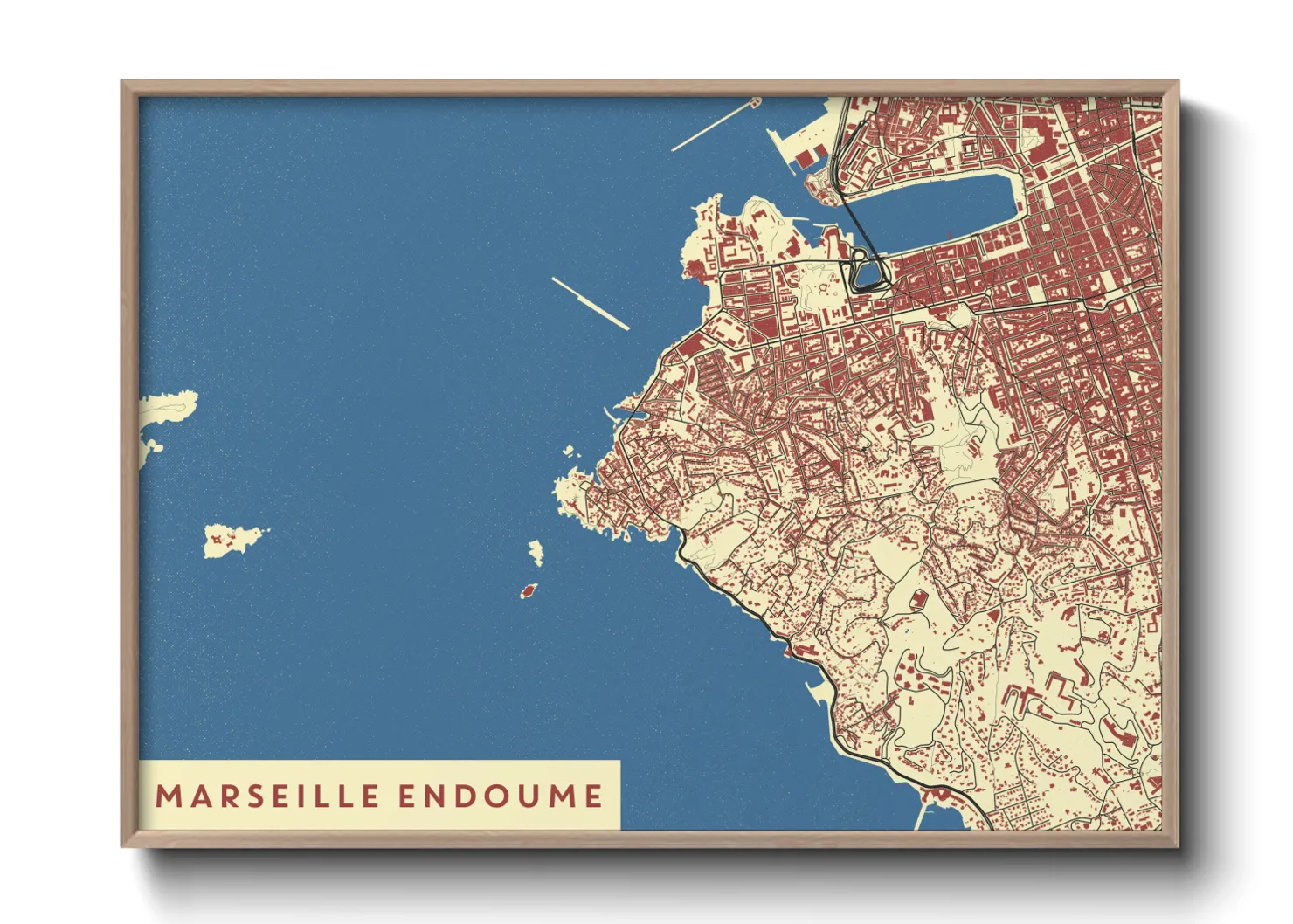 Une affiche de carte sur Marseille Endoume