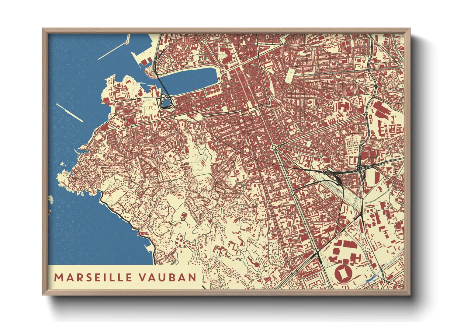 Une affiche de carte sur Marseille Vauban