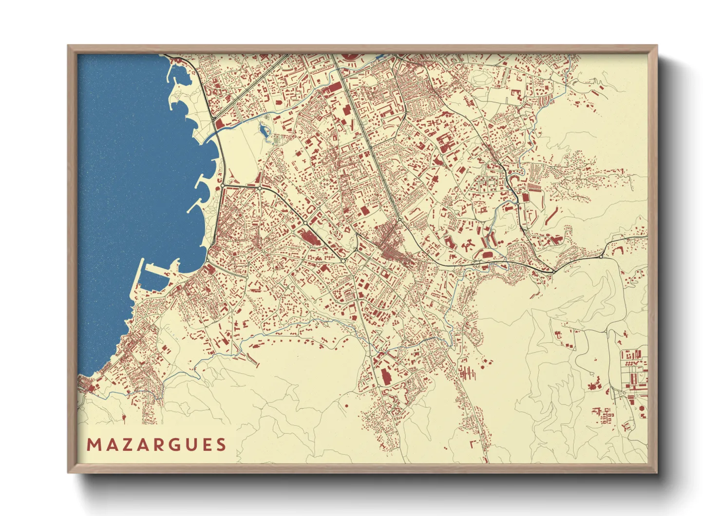 Une affiche de carte sur Mazargues