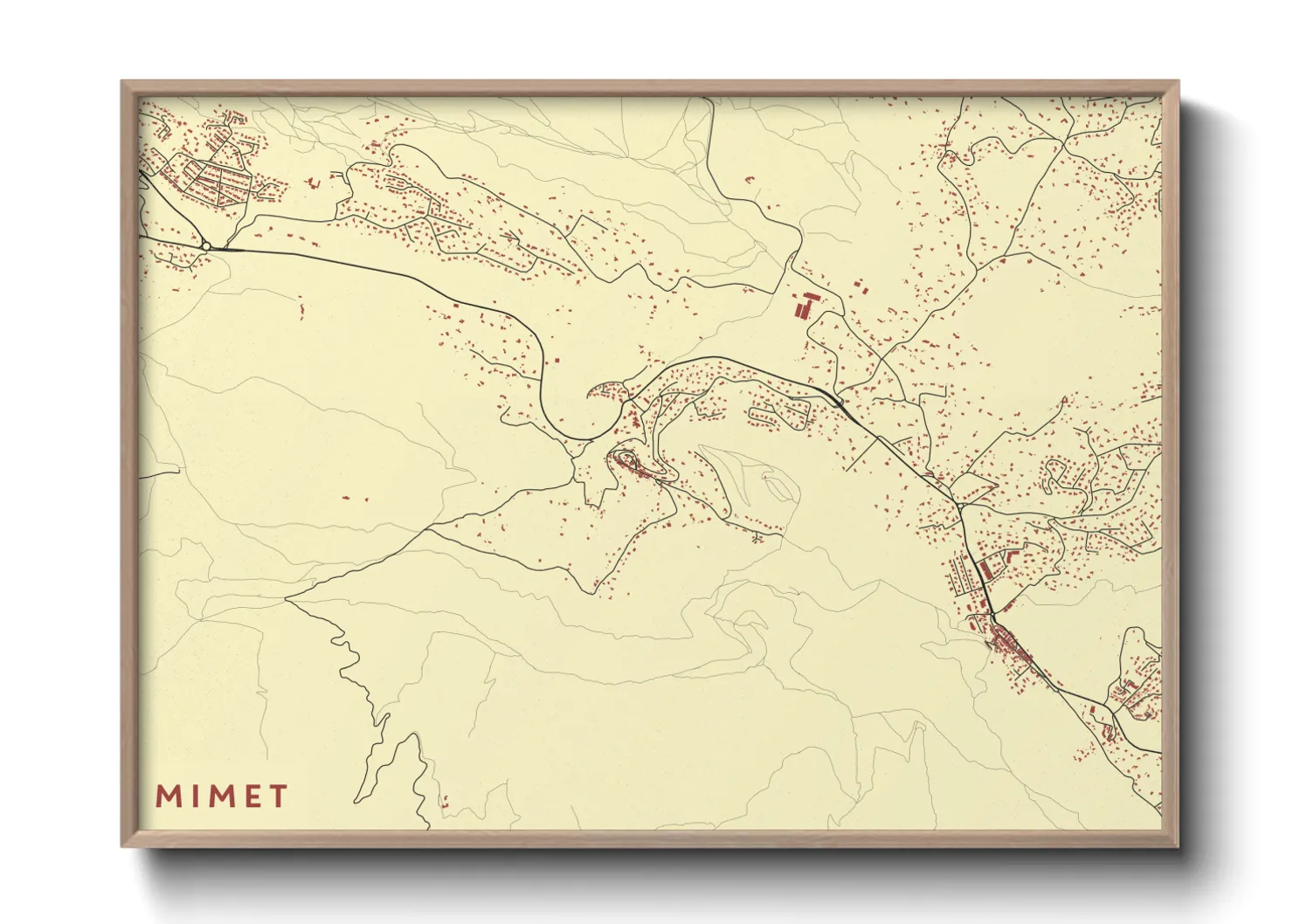 Une affiche de carte sur Mimet