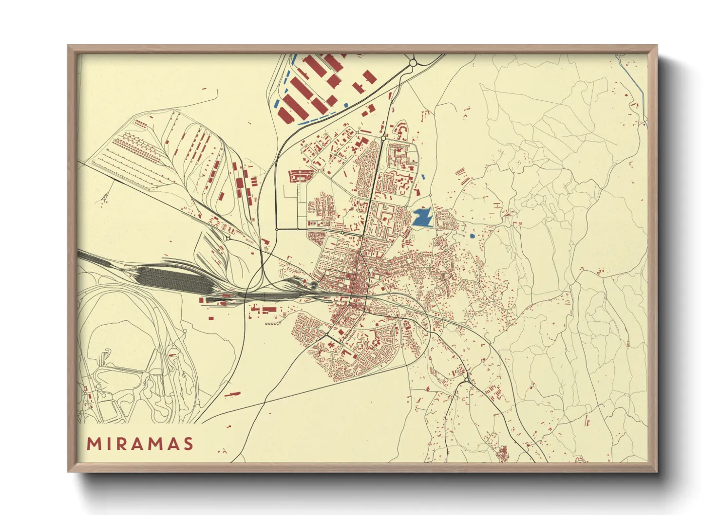 Une affiche de carte sur Miramas