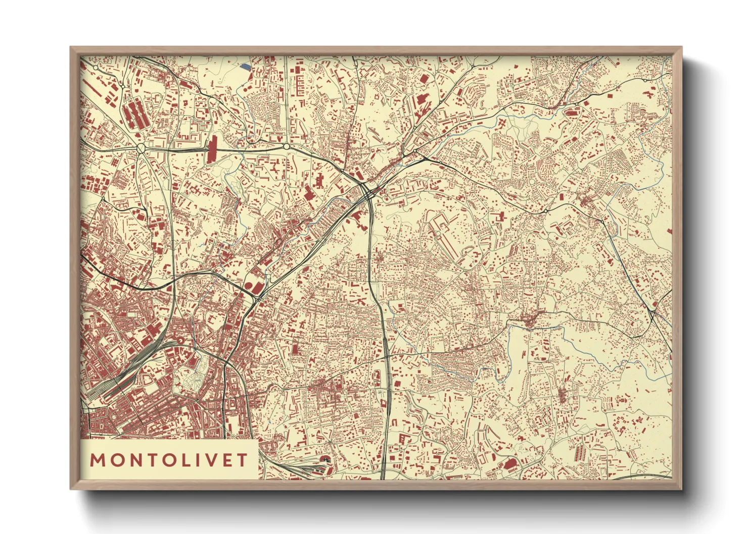 Une affiche de carte sur Montolivet