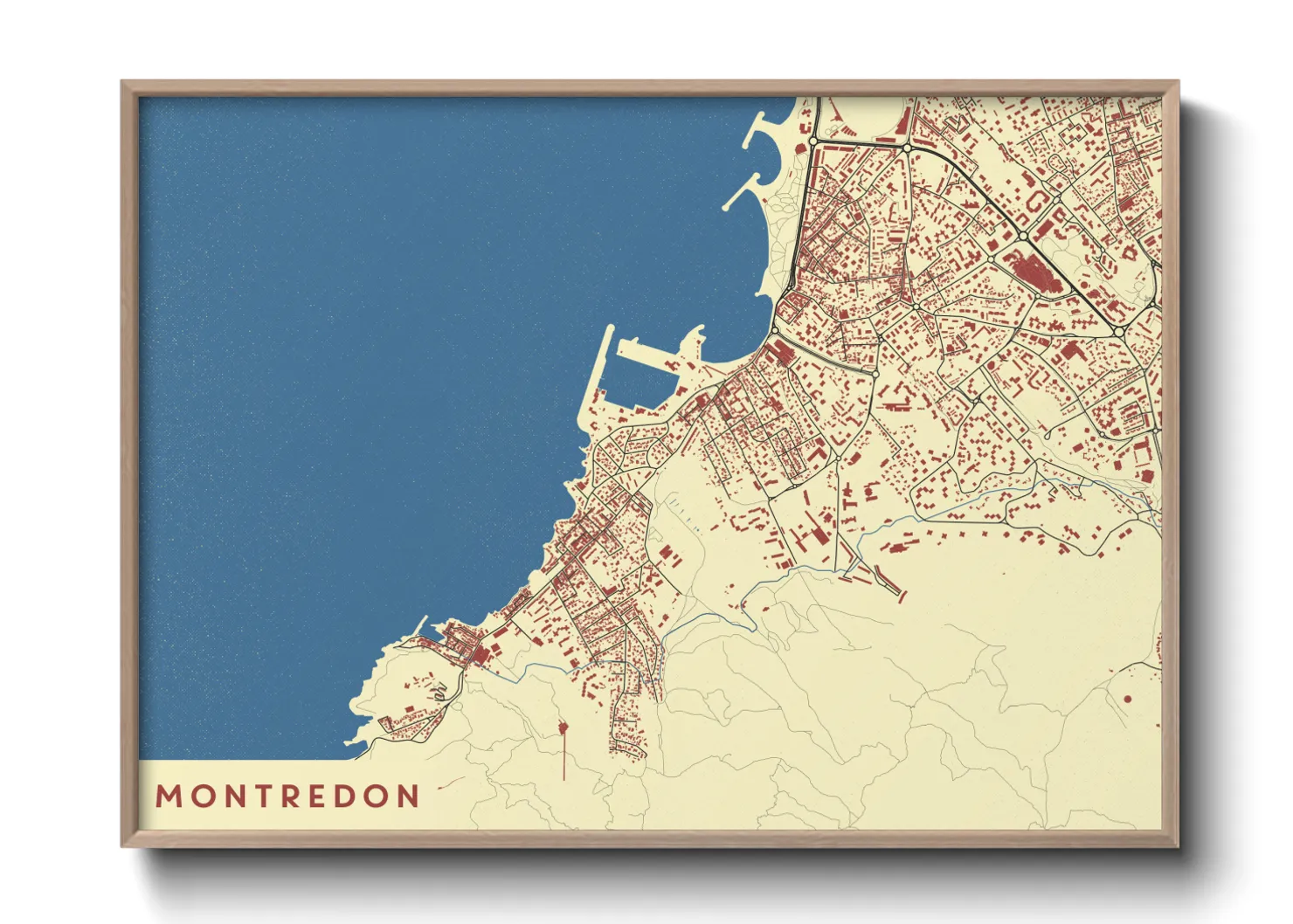 Une affiche de carte sur Montredon