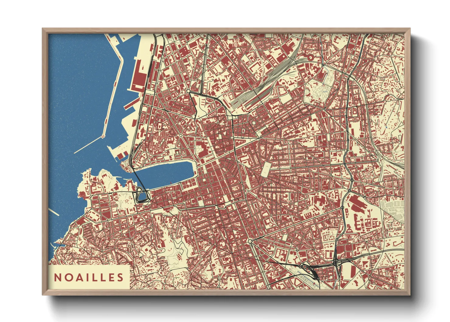 Une affiche de carte sur Noailles