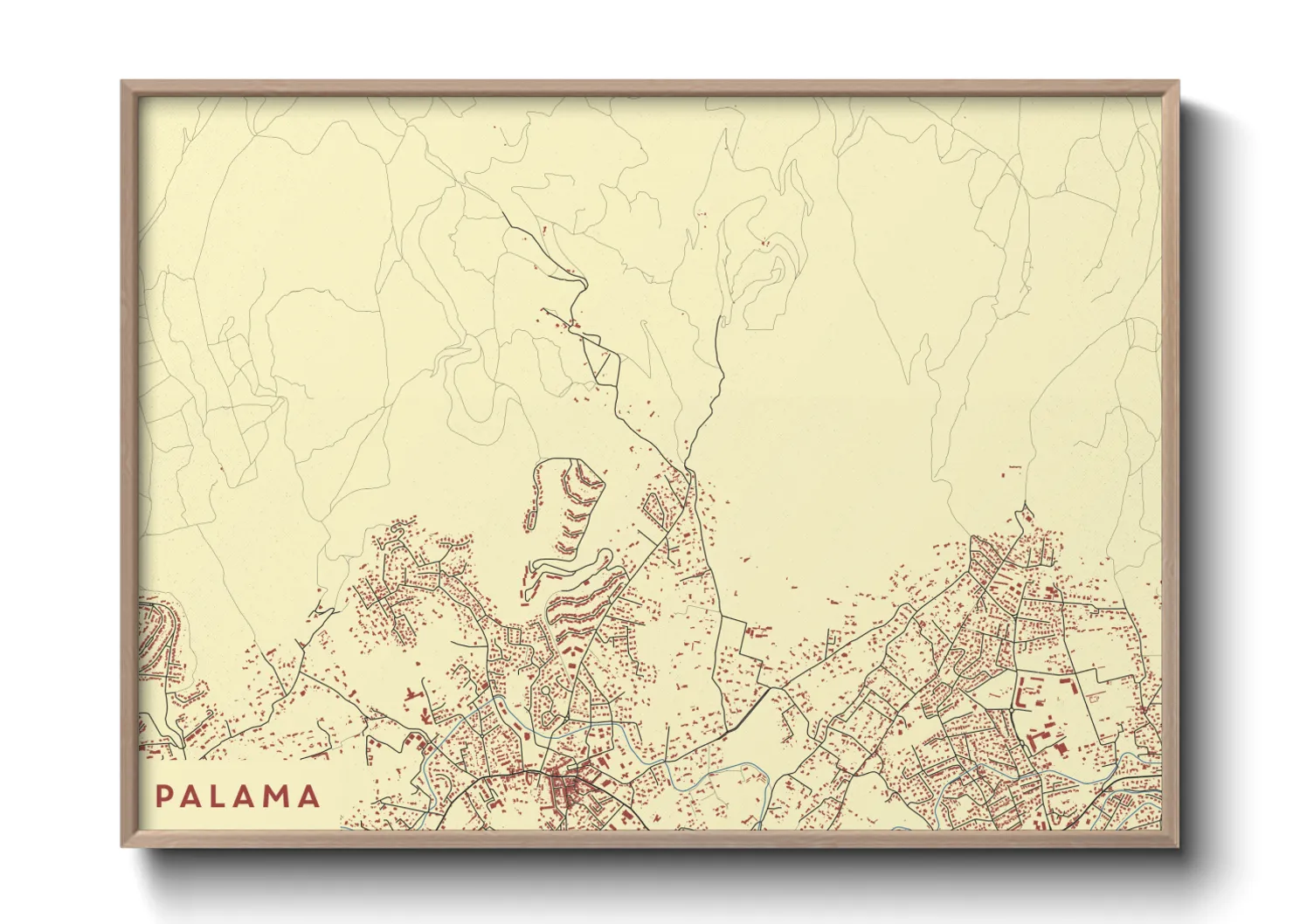 Une affiche de carte sur Palama