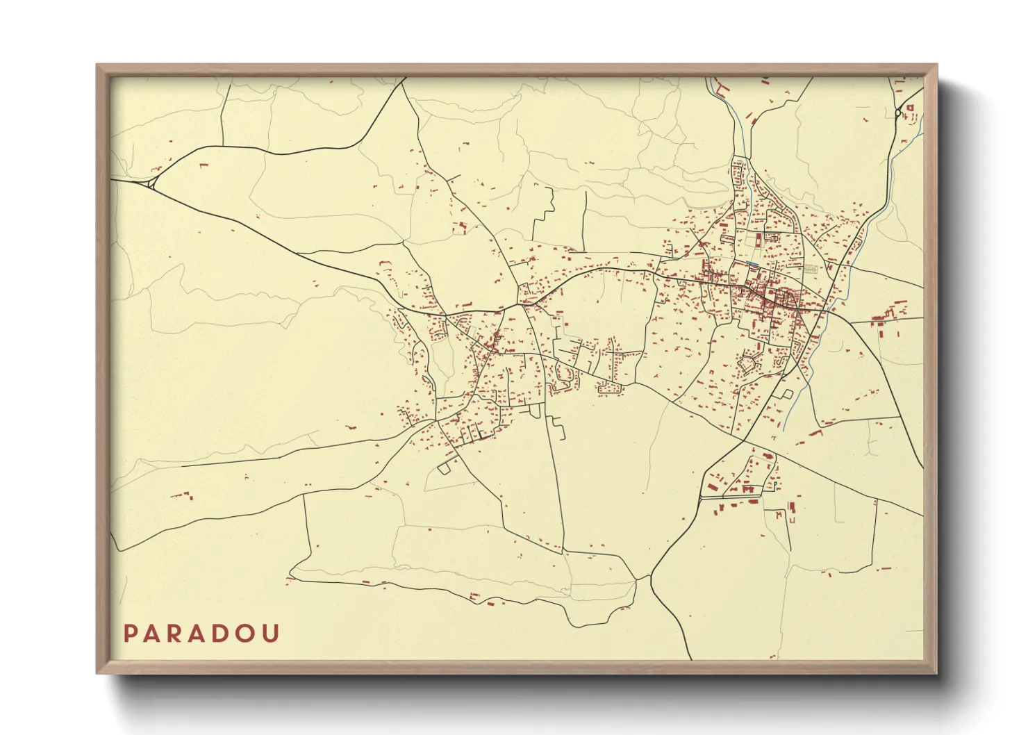 Une affiche de carte sur Paradou