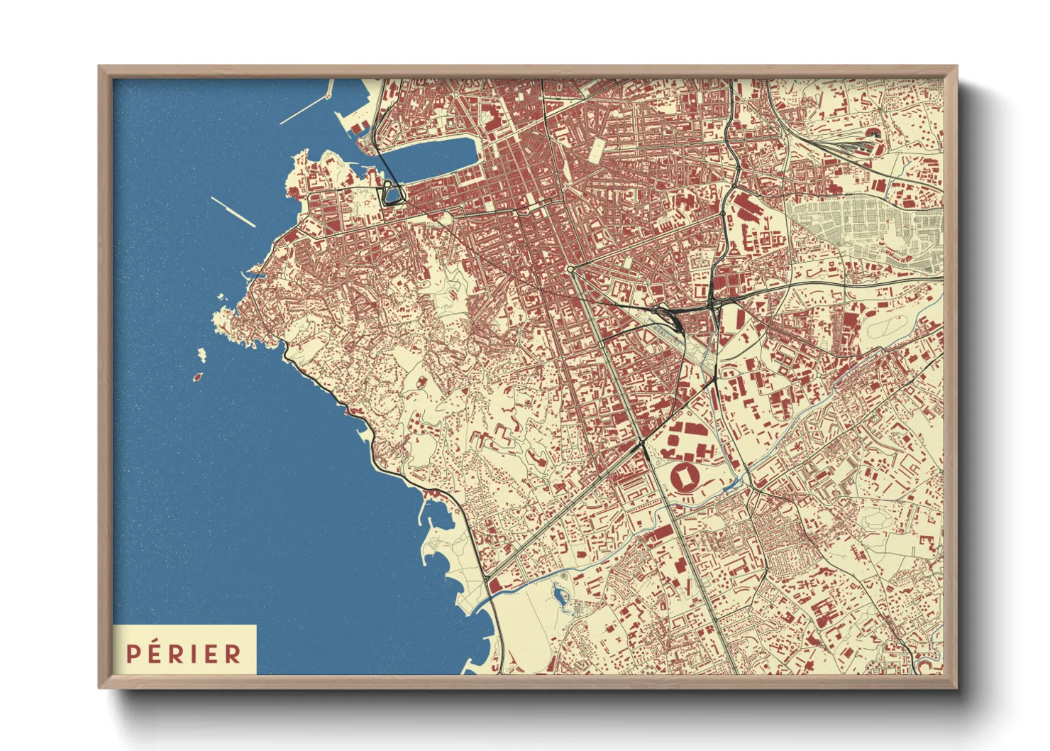 Une affiche de carte sur Périer