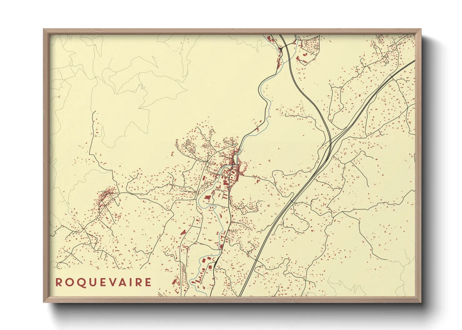 Une affiche de carte sur Roquevaire