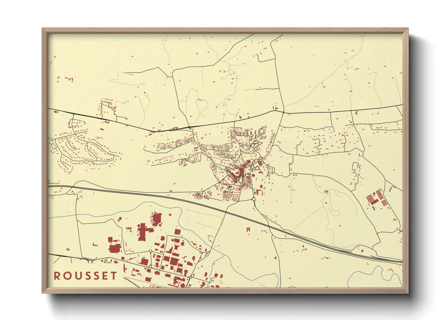 Une affiche de carte sur Rousset