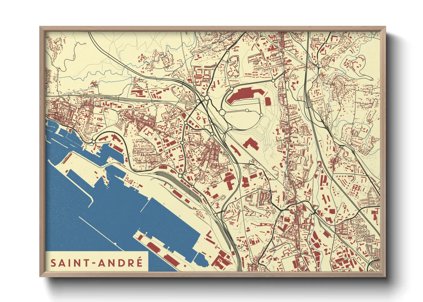 Une affiche de carte sur Saint-André