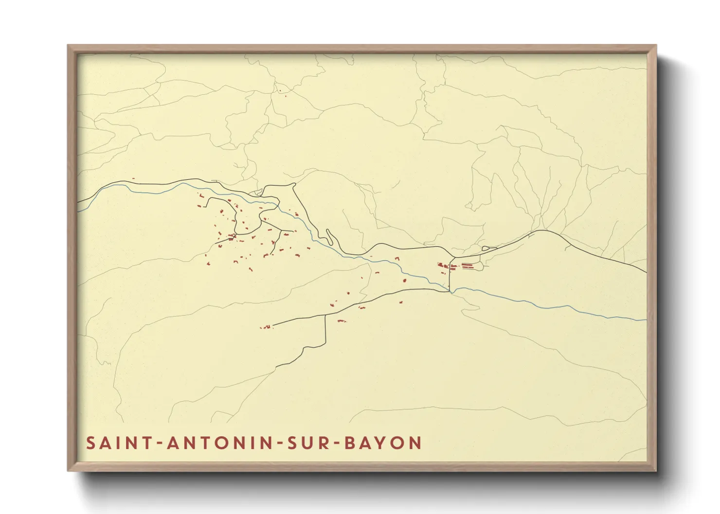 Une affiche de carte sur Saint-Antonin-sur-Bayon