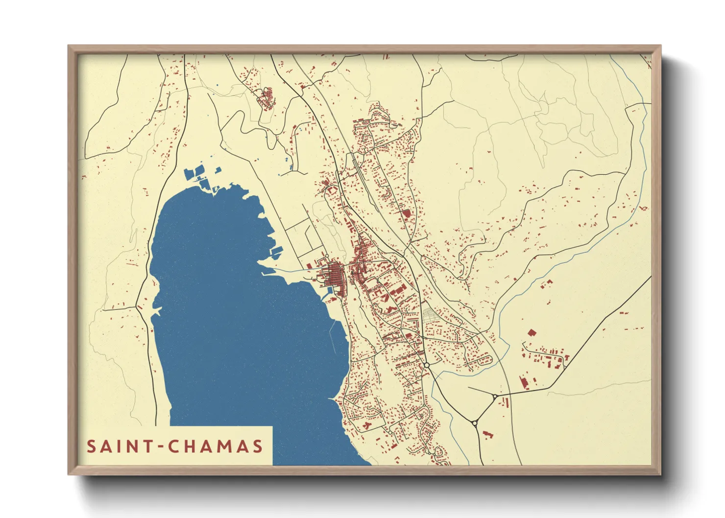 Une affiche de carte sur Saint-Chamas