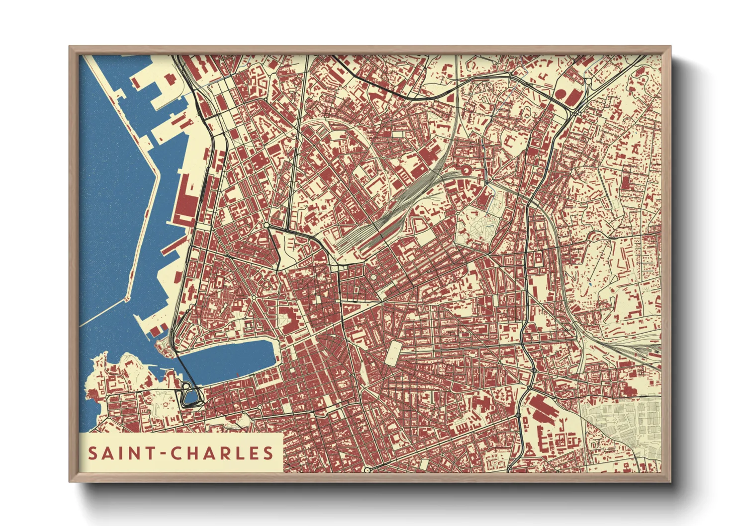 Une affiche de carte sur Saint-Charles