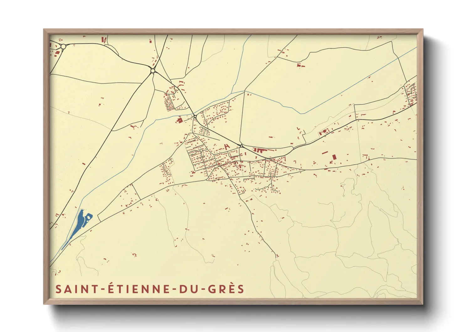 Une affiche de carte sur Saint-Étienne-du-Grès