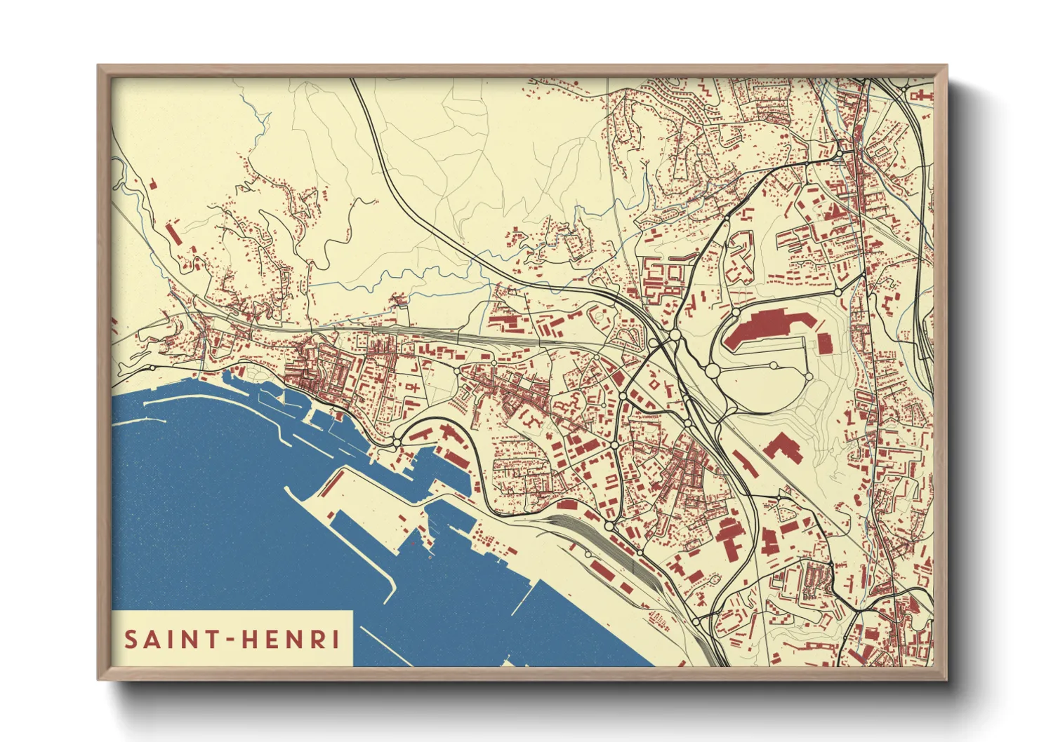 Une affiche de carte sur Saint-Henri