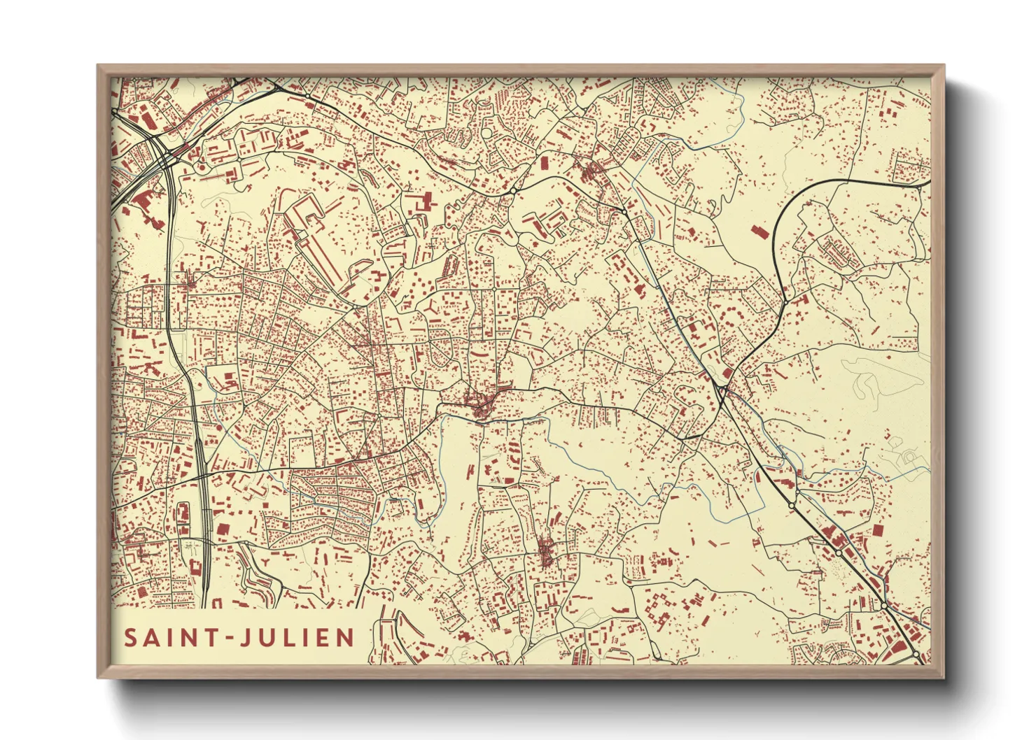 Une affiche de carte sur Saint-Julien