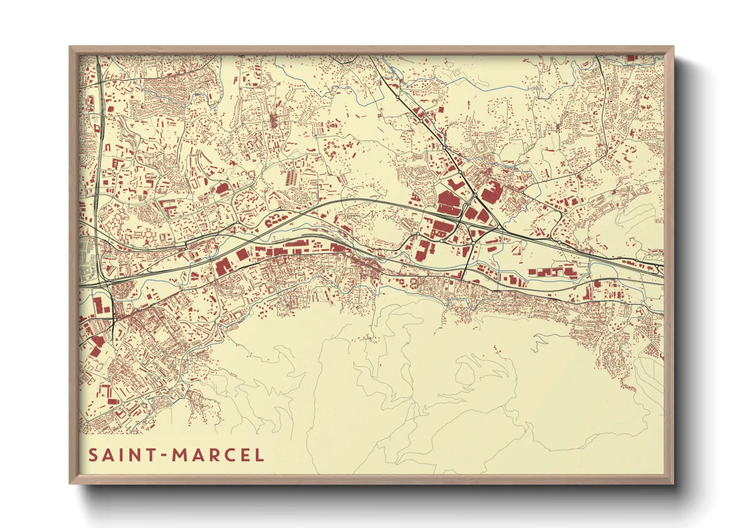 Une affiche de carte sur Saint-Marcel