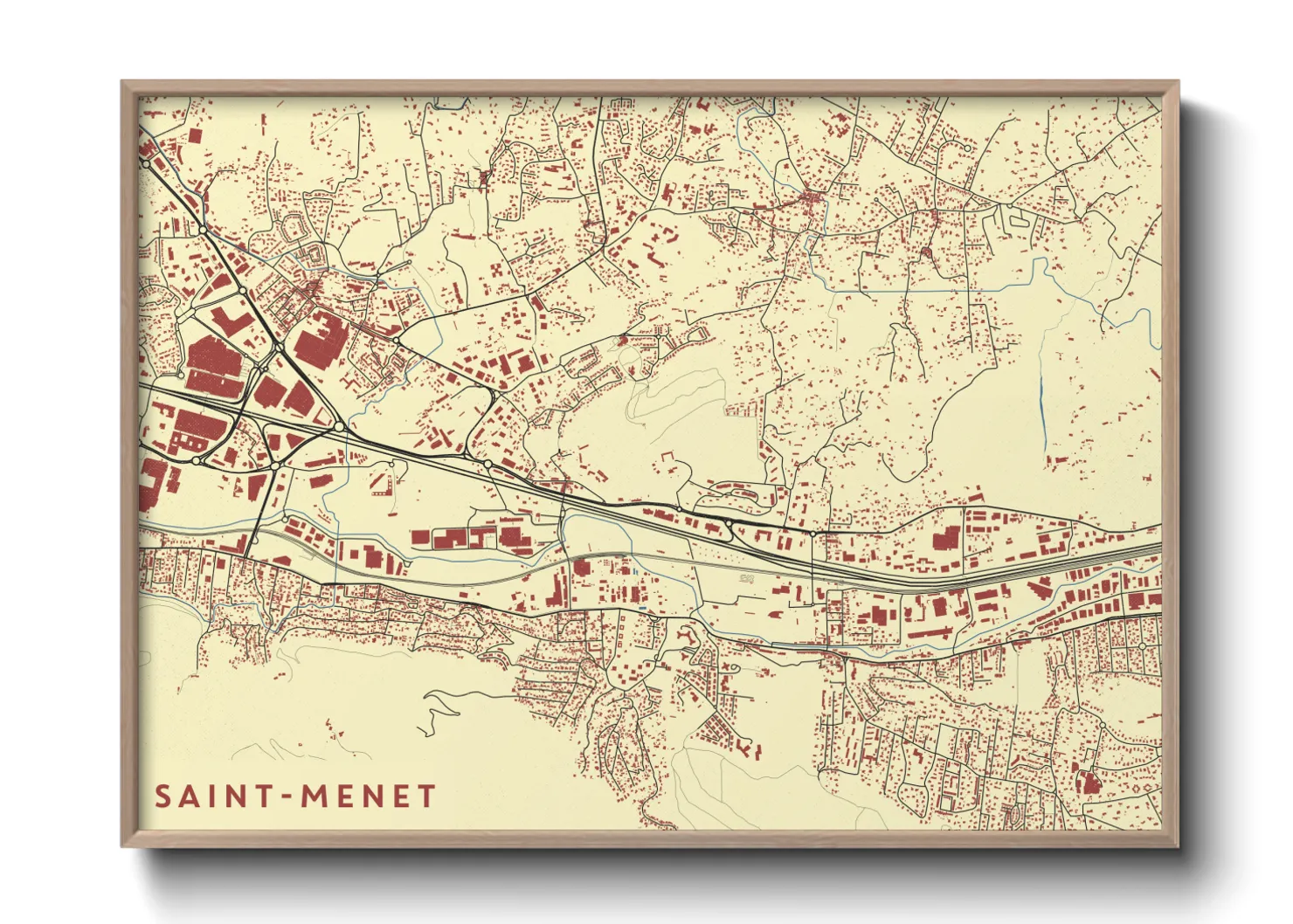 Une affiche de carte sur Saint-Menet